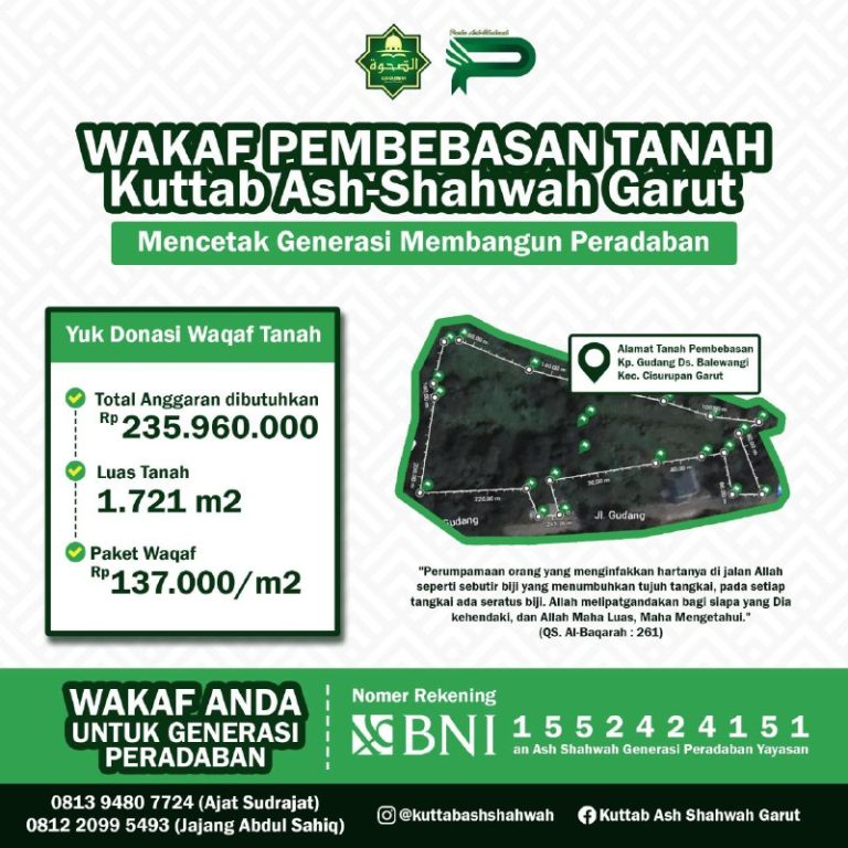 Wakaf Pembebasan Tanah Kuttab Ash-Shahwah Garut